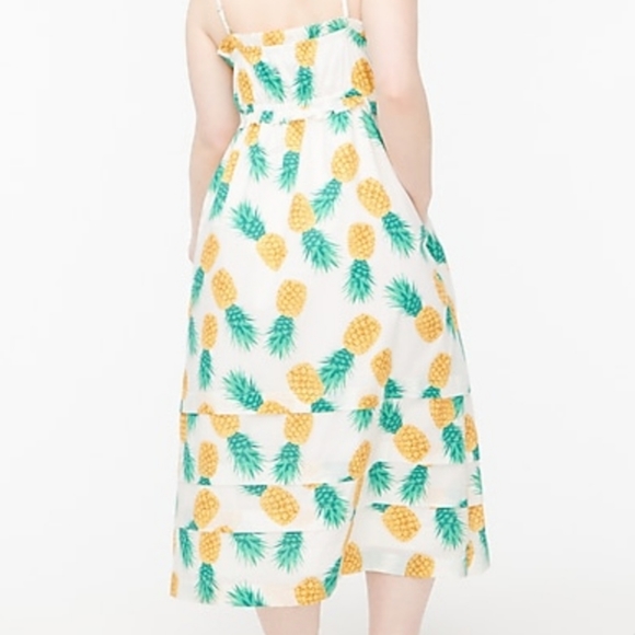 J CREW PINAPPLE SQUARENECK SIZE 14 RUFFLE MAXI DRESS - Picture 2 of 5